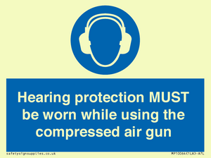 Hearing protection MUST be worn while using the compressed air gun